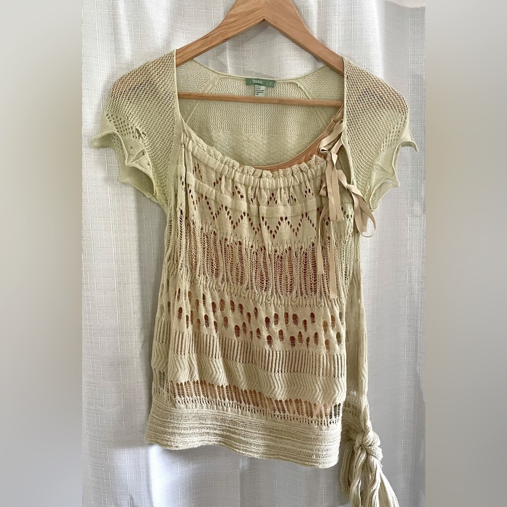 Hoss Intropia Cream Knit Top- S